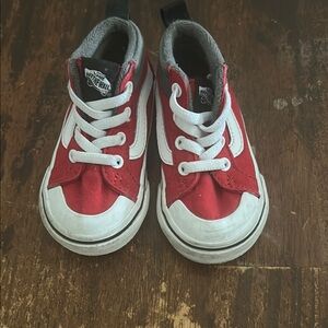 Vans Red and White Classic Sneakers